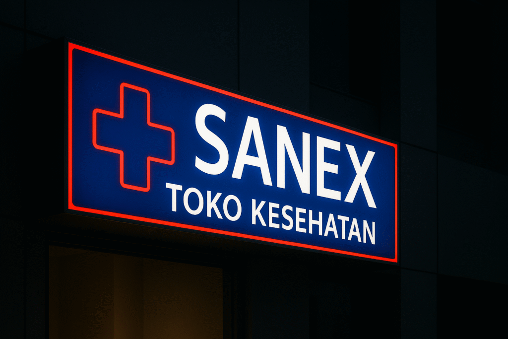 Neonsign Serpong Sanex Toko Kesehatan