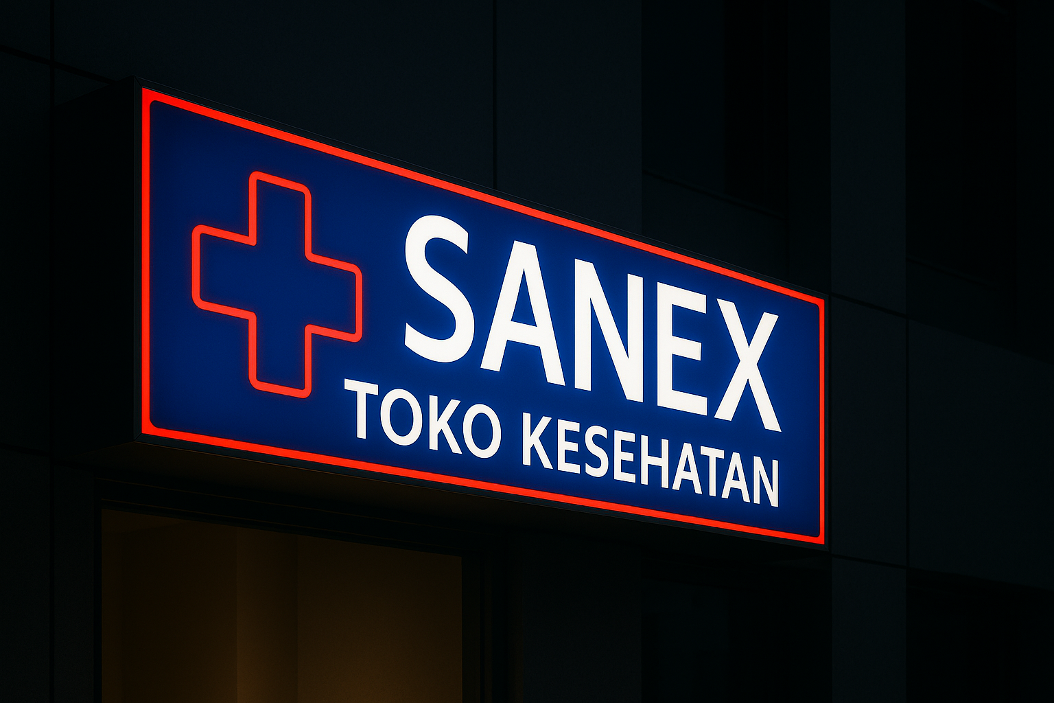 Neonsign Serpong Sanex Toko Kesehatan